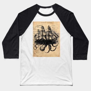 Kraken Attackin’ on Ledger Paper Baseball T-Shirt